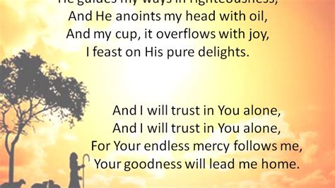 the lord my shepherd lyrics new version.